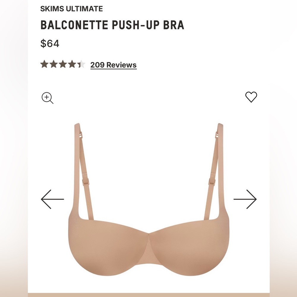 🆕 NWT SKIMS ULTIMATE Balconette Push-Up Bra - CLAY - 36 C - Picture 3 of 5
